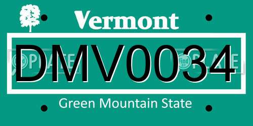 DMV0034 Vermont License Plate