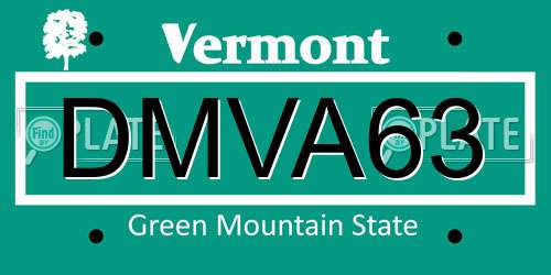 DMVA63 Vermont License Plate