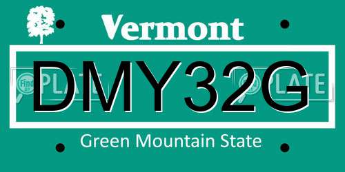 DMY32G Vermont License Plate