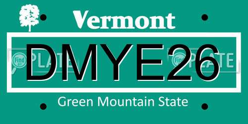 DMYE26 Vermont License Plate