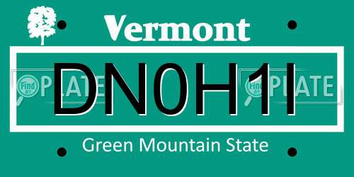 DN0H1I Vermont License Plate