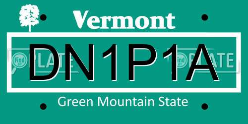 DN1P1A Vermont License Plate