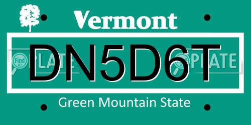 DN5D6T Vermont License Plate