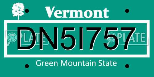 DN5I757 Vermont License Plate