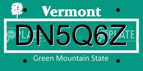 DN5Q6Z Vermont License Plate