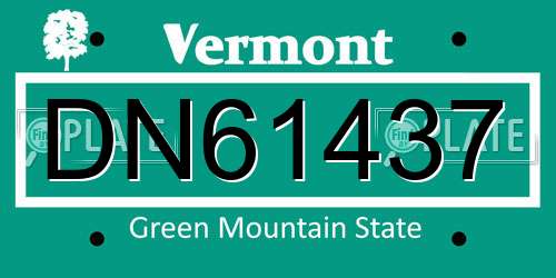 DN61437 Vermont License Plate