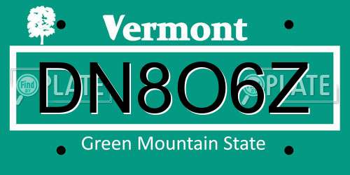 DN8O6Z Vermont License Plate