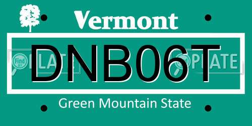 DNB06T Vermont License Plate