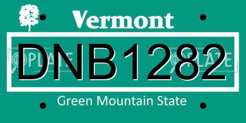 DNB1282 Vermont License Plate