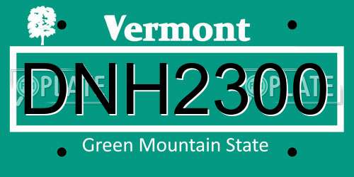 DNH2300 Vermont License Plate