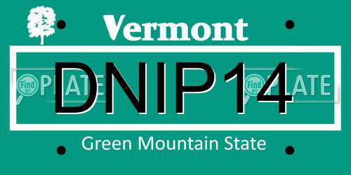 DNIP14 Vermont License Plate
