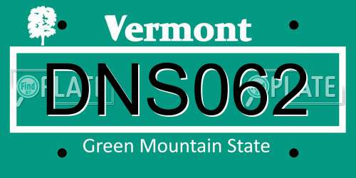 DNS062 Vermont License Plate