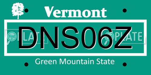 DNS06Z Vermont License Plate
