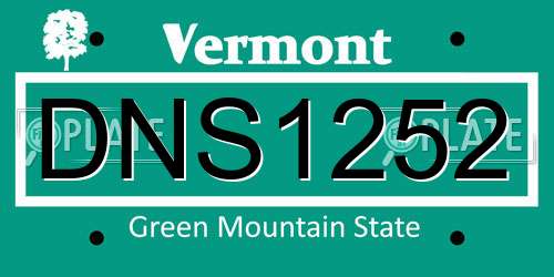 DNS1252 Vermont License Plate