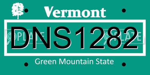 DNS1282 Vermont License Plate