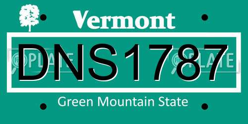 DNS1787 Vermont License Plate