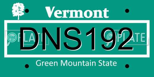 DNS192 Vermont License Plate