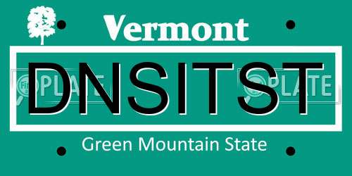 DNSITST Vermont License Plate