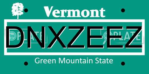 DNXZEEZ Vermont License Plate