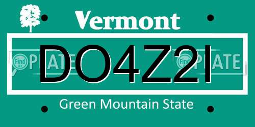 DO4Z2I Vermont License Plate