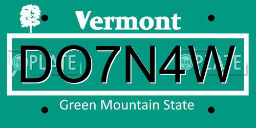 DO7N4W Vermont License Plate