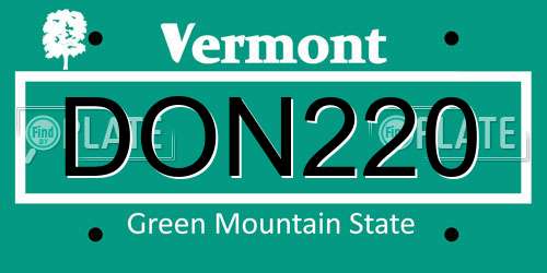 DON220 Vermont License Plate