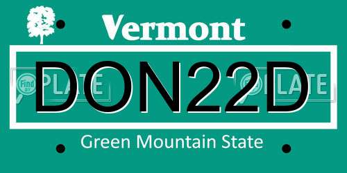 DON22D Vermont License Plate