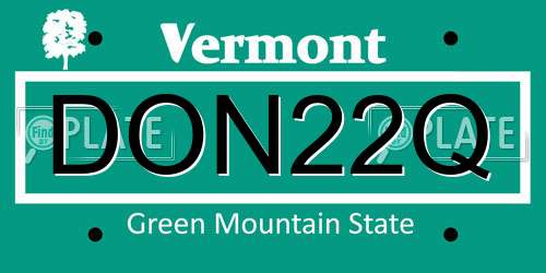 DON22Q Vermont License Plate