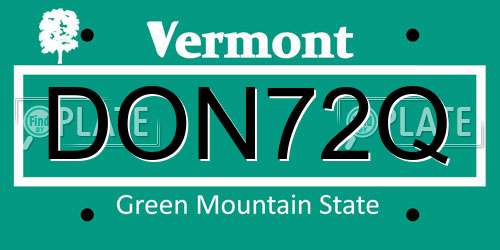 DON72Q Vermont License Plate