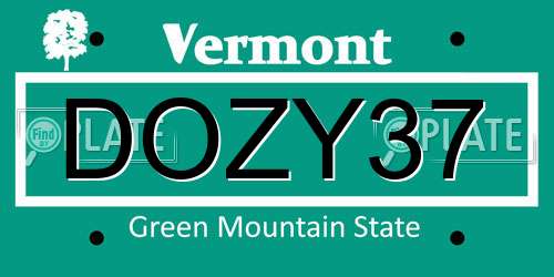 DOZY37 Vermont License Plate
