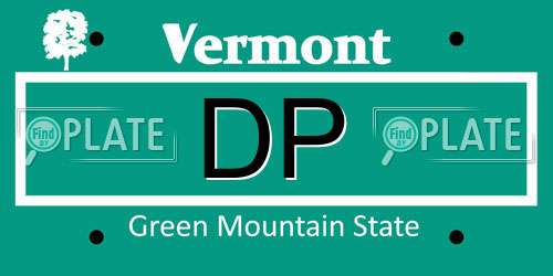 DP Vermont License Plate