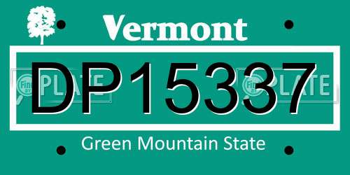 DP15337 Vermont License Plate