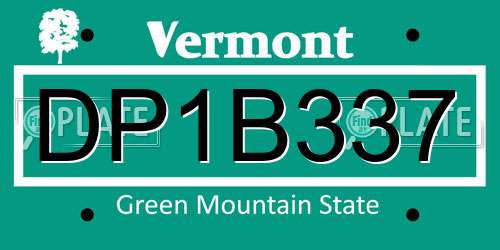 DP1B337 Vermont License Plate