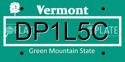 DP1L5C Vermont License Plate