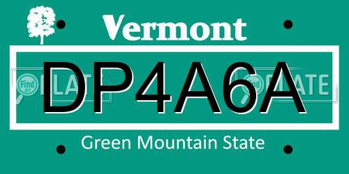 DP4A6A Vermont License Plate