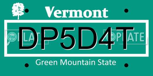 DP5D4T Vermont License Plate