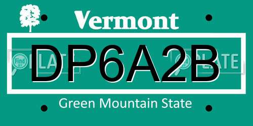 DP6A2B Vermont License Plate