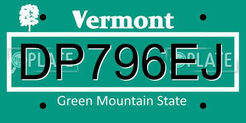 DP796EJ Vermont License Plate