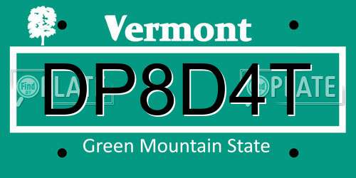 DP8D4T Vermont License Plate