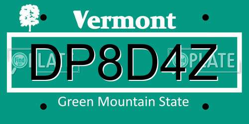 DP8D4Z Vermont License Plate