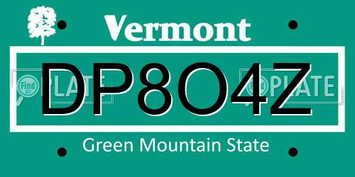 DP8O4Z Vermont License Plate
