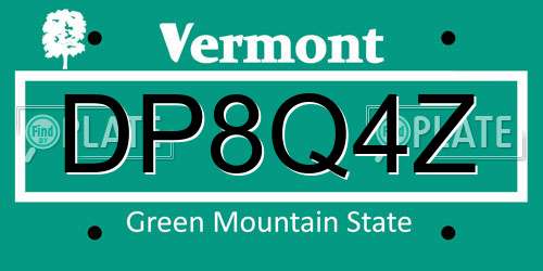 DP8Q4Z Vermont License Plate