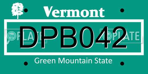 DPB042 Vermont License Plate