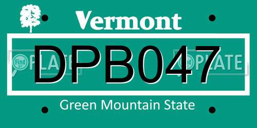 DPB047 Vermont License Plate