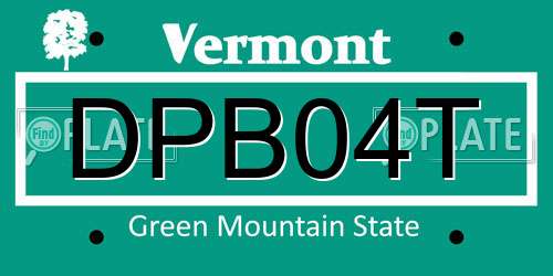 DPB04T Vermont License Plate