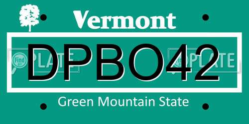 DPBO42 Vermont License Plate