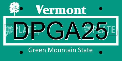 DPGA25 Vermont License Plate