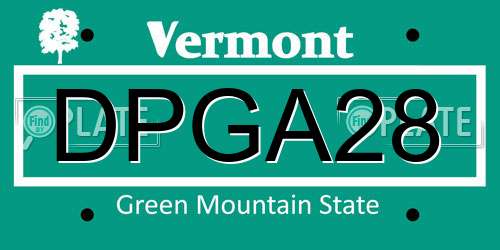 DPGA28 Vermont License Plate