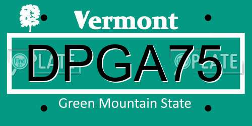 DPGA75 Vermont License Plate