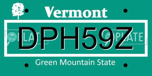 DPH59Z Vermont License Plate